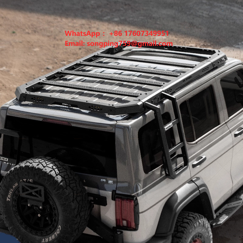 Cargo Rack Aluminum - แร็คหลังคาอลูมิเนียมดีไซน์ใหม่สำหรับบรรทุกสัมภาระและของใช้สำหรับรถยนต์ GWM Tank 300 อุปกรณ์ตกแต่งรถยนต์
