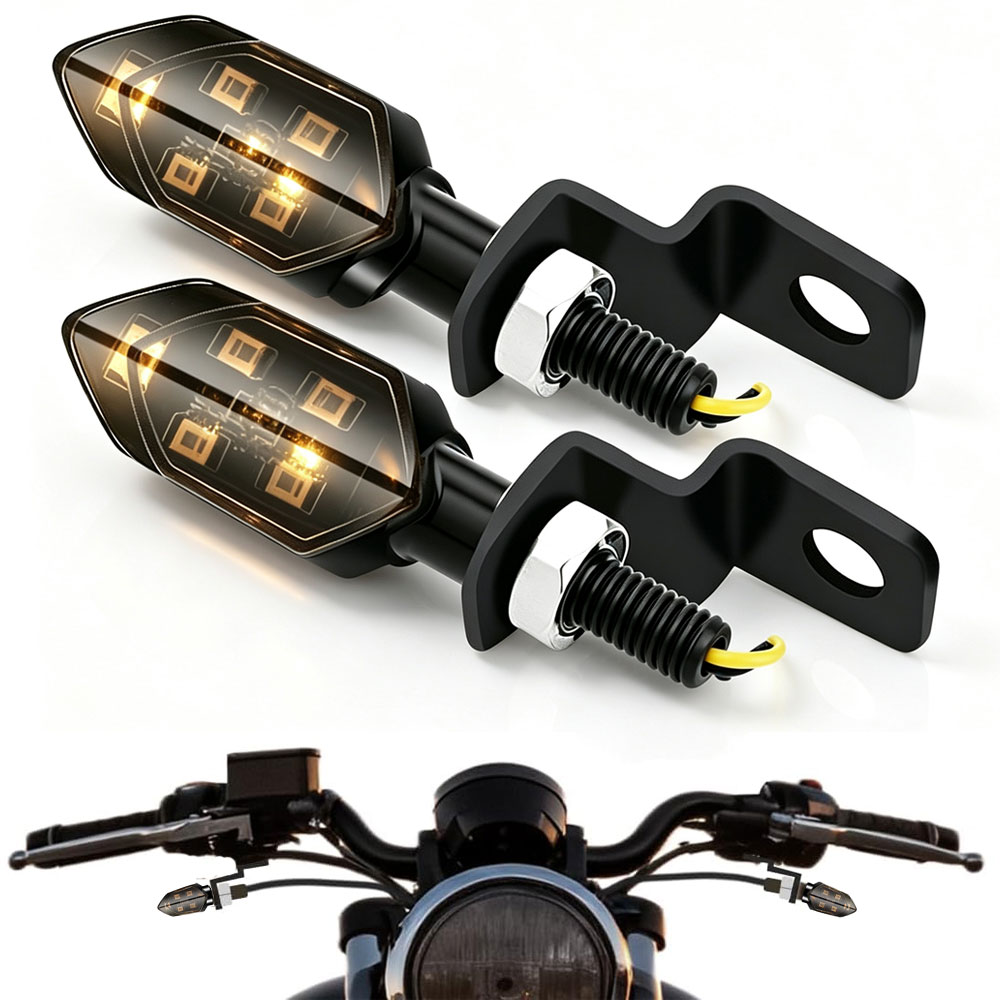 Bike Light Front Rear - ไฟเลี้ยวรถจักรยานยนต์แบบมินิ LED ไฟเลี้ยวหน้า-หลังแบบเรียงลำดับ ใช้ได้กับรถครุยเซอร์ ทัวริ่ง และสตรีทไบค์
