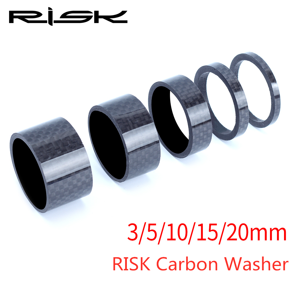 Bell Handlebar Ring - RISK MTB จักรยานจักรยาน Stem จักรยานเสือหมอบน้ําหนักเบาคาร์บอนไฟเบอร์ชุดหูฟังส้อม Spacers