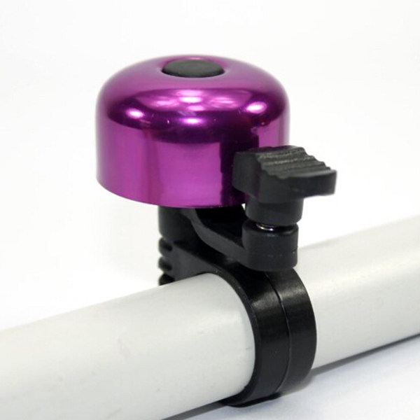 Bell Handlebar Ring - กระดิ่งจักรยานโลหะผสมสีม่วงขนาดเล็ก เสียงดัง ปรับได้ ติดตั้งบนแฮนด์จักรยาน แตรจักรยาน