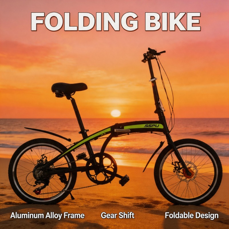 Commuting With Bike - จักรยานพับได้ขนาด 20 นิ้ว น้ำหนักเบา ทำจากอลูมิเนียมอัลลอยด์ พกพาสะดวก