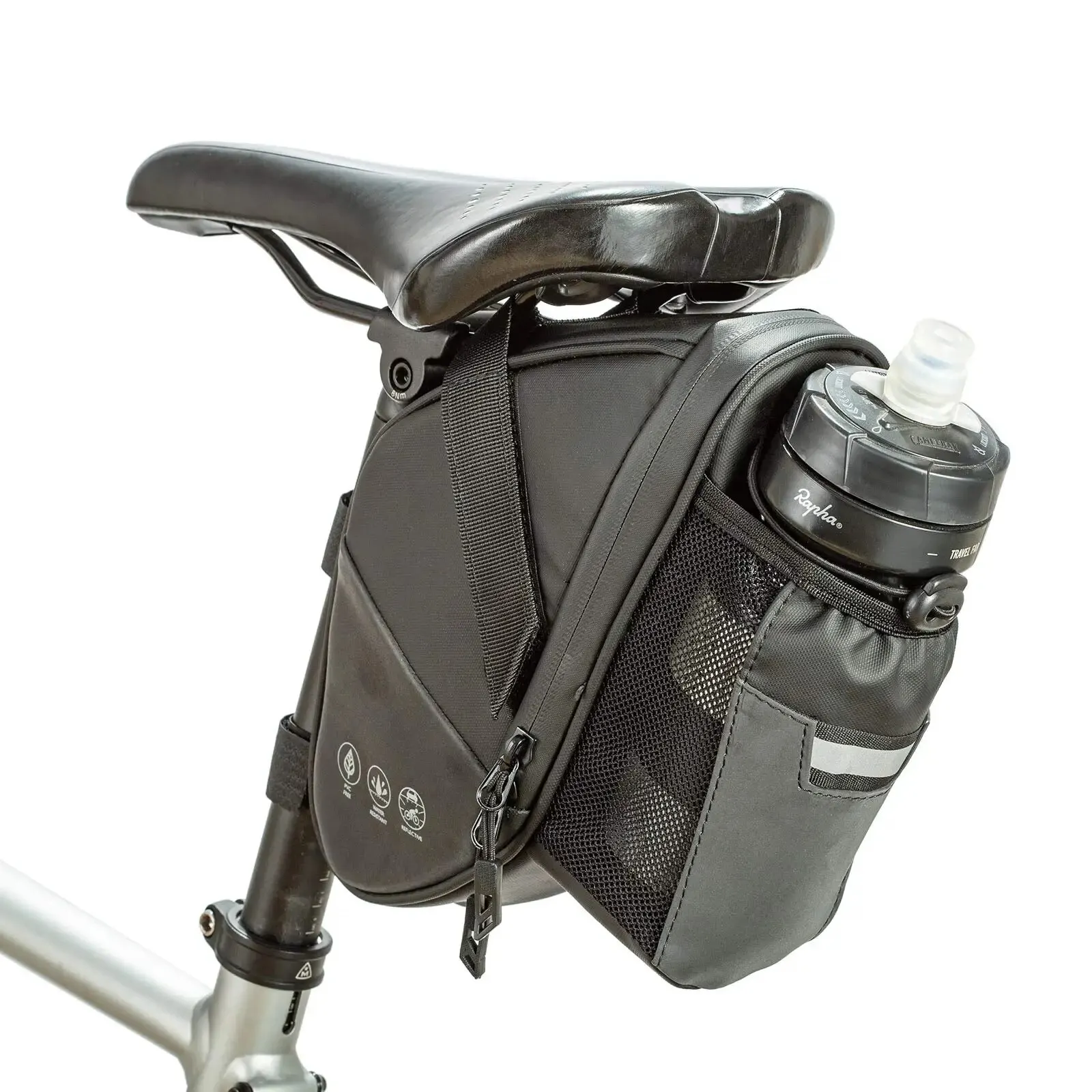 Saddle Bag Under Seat - กระเป๋าอานจักรยานกันน้ําจักรยานด้านหลังภายใต้ที่นั่งถุงเก็บขวดน้ํากระเป๋าขี่จักรยานกระเป๋าสําหรับจักรยานเสือภูเขา MTB 1.5L