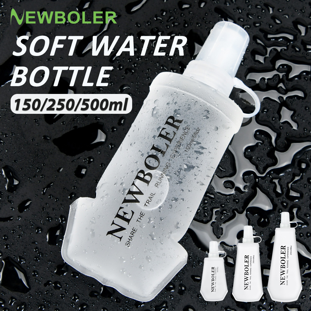 Cycling Commuter Bag - NEWBOLER TPU ขวดกีฬากลางแจ้งพับขวดน้ําขวดสําหรับวิ่งตั้งแคมป์เดินป่าจักรยานฟิตเนสถุงน้ํา