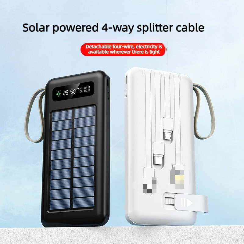 Usb Charger Dynamo - แบตสำรองพลังงานแสงอาทิตย์ขนาดใหญ่ 10000/20000mAh สำหรับใช้งานกลางแจ้ง รองรับ iPhone และ